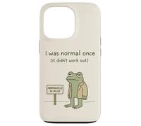 Citation Humoristique de Grenouille I Was Normal Once It Didn't Work Out Coque pour iPhone 13 Pro