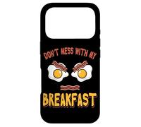 Citation Humoristique de Nourriture Don't Mess with My Breakfast Bacon Eggs Coque pour iPhone 17 Pro