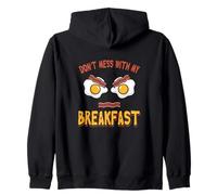 Citation Humoristique de Nourriture Don't Mess with My Breakfast Bacon Eggs Sweat à Capuche