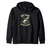 Citation Humoristique de Requin My Way Or The Highway Sweat à Capuche