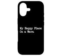 Citation Humoristique de Surf My Happy Place : on a Wave Coque pour iPhone 17