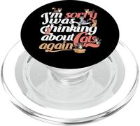 Citation humoristique en forme de chat « I'm sorry i was thinking about cats again » PopSockets PopGrip pour MagSafe