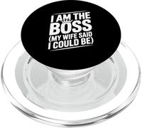 Citation Humoristique « I Am The Boss My Wife Said I Could Be Funny » PopSockets PopGrip pour MagSafe