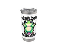 Citation humoristique « I Don't Know I'm Just a Frog » Gobelet isotherme en acier inoxydable double paroi