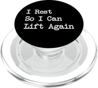 Citation humoristique « I Rest So I Can Lift Again » PopSockets PopGrip pour MagSafe