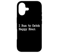 Citation Humoristique « I Run to Catch Happy Hour » Coque pour iPhone 17