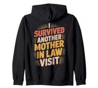 Citation Humoristique « I Survived Another Mother in Law Visit » Sweat à Capuche