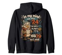 Citation Humoristique « in My Mind Im Still 24 » - Motif Oiseaux âgés Sweat à Capuche