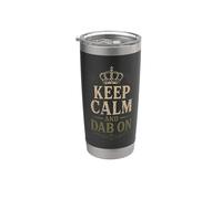 Citation humoristique Keep Calm Dad Father Crown Family Gobelet isotherme en acier inoxydable double paroi