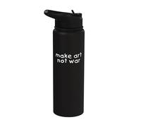 Citation humoristique « Make Art Not War » Stainless Steel Insulated Water Bottle