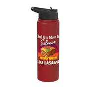 Citation humoristique Real G's Move In Silence Like Lasagna Stainless Steel Insulated Water Bottle