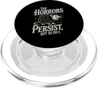 Citation Humoristique The Horrors Persist But So Do I Rat Vintage PopSockets PopGrip pour MagSafe