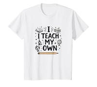 Citation « I Teach My Own Homeschool Mom Education Pride » T-Shirt, Enfant, Blanc, 10 Ans