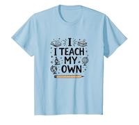 Citation « I Teach My Own Homeschool Mom Education Pride » T-Shirt, Enfant, Bleu Céleste, 8 Ans