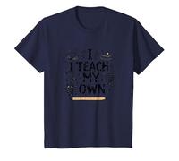 Citation « I Teach My Own Homeschool Mom Education Pride » T-Shirt, Enfant, Bleu Marine, 6 Ans