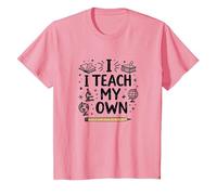 Citation « I Teach My Own Homeschool Mom Education Pride » T-Shirt, Enfant, Rose, 3 Ans