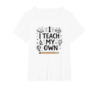 Citation « I Teach My Own Homeschool Mom Education Pride » T-Shirt, Femme Grandes Tailles, Blanc, 5X