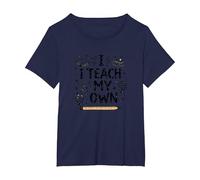 Citation « I Teach My Own Homeschool Mom Education Pride » T-Shirt, Femme Grandes Tailles, Bleu Marine, 3X