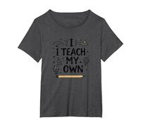 Citation « I Teach My Own Homeschool Mom Education Pride » T-Shirt, Femme Grandes Tailles, Chiné Foncé, 5X