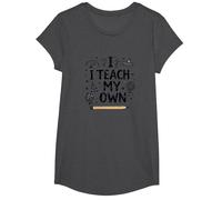 Citation « I Teach My Own Homeschool Mom Education Pride » T-Shirt, Fille, Chiné Foncé, XS