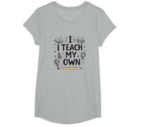 Citation « I Teach My Own Homeschool Mom Education Pride » T-Shirt, Fille, Gris Chiné, S