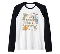 Citation Inclusive de Dinosaures Mignons pour Enfants avec des Dinosaures amicaux Manche Raglan