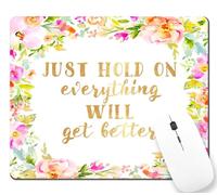 Citation Inspirante : Accroche-Toi, Tout Ira Mieux. Tapis De Souris Douce Tapis Souris Durable Mouse Pad pour Maison Bureau Pc 25X30Cm