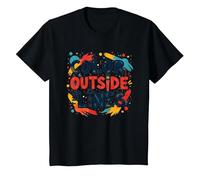 Citation inspirante Artistique Color Outside The Lines T-Shirt, Enfant, Noir, 8 Ans
