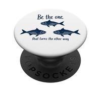Citation inspirante Be The One That Turns The Other Way PopSockets PopGrip Adhésif