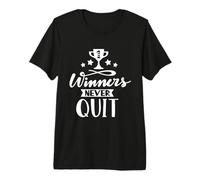 Citation inspirante de Motivation Winners Never Quit T-Shirt Haut de Gamme