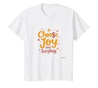Citation inspirante de positivité « Choose Joy Over Everything » T-Shirt, Enfant, Blanc, 12 Ans
