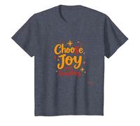 Citation inspirante de positivité « Choose Joy Over Everything » T-Shirt, Enfant, Bleu Chiné, 3 Ans