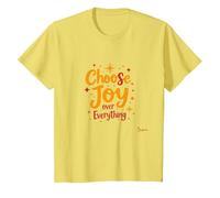 Citation inspirante de positivité « Choose Joy Over Everything » T-Shirt, Enfant, Citron, 3 Ans