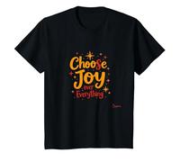 Citation inspirante de positivité « Choose Joy Over Everything » T-Shirt, Enfant, Noir, 3 Ans