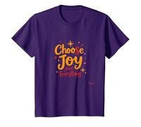 Citation inspirante de positivité « Choose Joy Over Everything » T-Shirt, Enfant, Violet, 3 Ans
