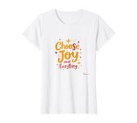 Citation inspirante de positivité « Choose Joy Over Everything » T-Shirt, Femme, Blanc, 3XL