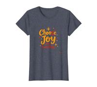 Citation inspirante de positivité « Choose Joy Over Everything » T-Shirt, Femme, Bleu Chiné, 3XL