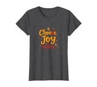Citation inspirante de positivité « Choose Joy Over Everything » T-Shirt, Femme, Chiné Foncé, 3XL