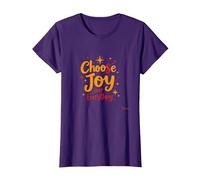 Citation inspirante de positivité « Choose Joy Over Everything » T-Shirt, Femme, Violet, XS