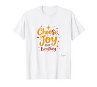 Citation inspirante de positivité « Choose Joy Over Everything » T-Shirt, Homme, Blanc, 3XL