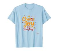 Citation inspirante de positivité « Choose Joy Over Everything » T-Shirt, Homme, Bleu Céleste, 3XL