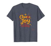 Citation inspirante de positivité « Choose Joy Over Everything » T-Shirt, Homme, Bleu Chiné, 3XL