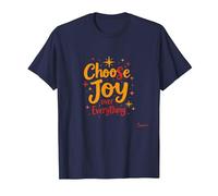 Citation inspirante de positivité « Choose Joy Over Everything » T-Shirt, Homme, Bleu Marine, 3XL
