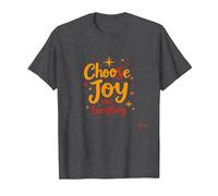 Citation inspirante de positivité « Choose Joy Over Everything » T-Shirt, Homme, Chiné Foncé, 3XL