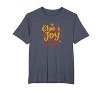 Citation inspirante de positivité « Choose Joy Over Everything » T-Shirt, Homme Grandes Tailles, Bleu Chiné, 3X Tall