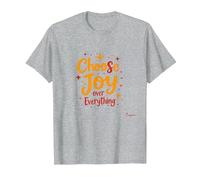 Citation inspirante de positivité « Choose Joy Over Everything » T-Shirt, Homme, Gris Chiné, 3XL