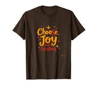 Citation inspirante de positivité « Choose Joy Over Everything » T-Shirt, Homme, Marron, 3XL
