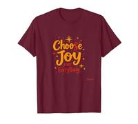 Citation inspirante de positivité « Choose Joy Over Everything » T-Shirt, Homme, Marron, 3XL