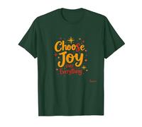 Citation inspirante de positivité « Choose Joy Over Everything » T-Shirt, Homme, Vert Forêt, 3XL