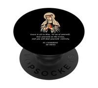 Citation inspirante de Sainte Catherine et Design pour catholique PopSockets PopGrip Adhésif